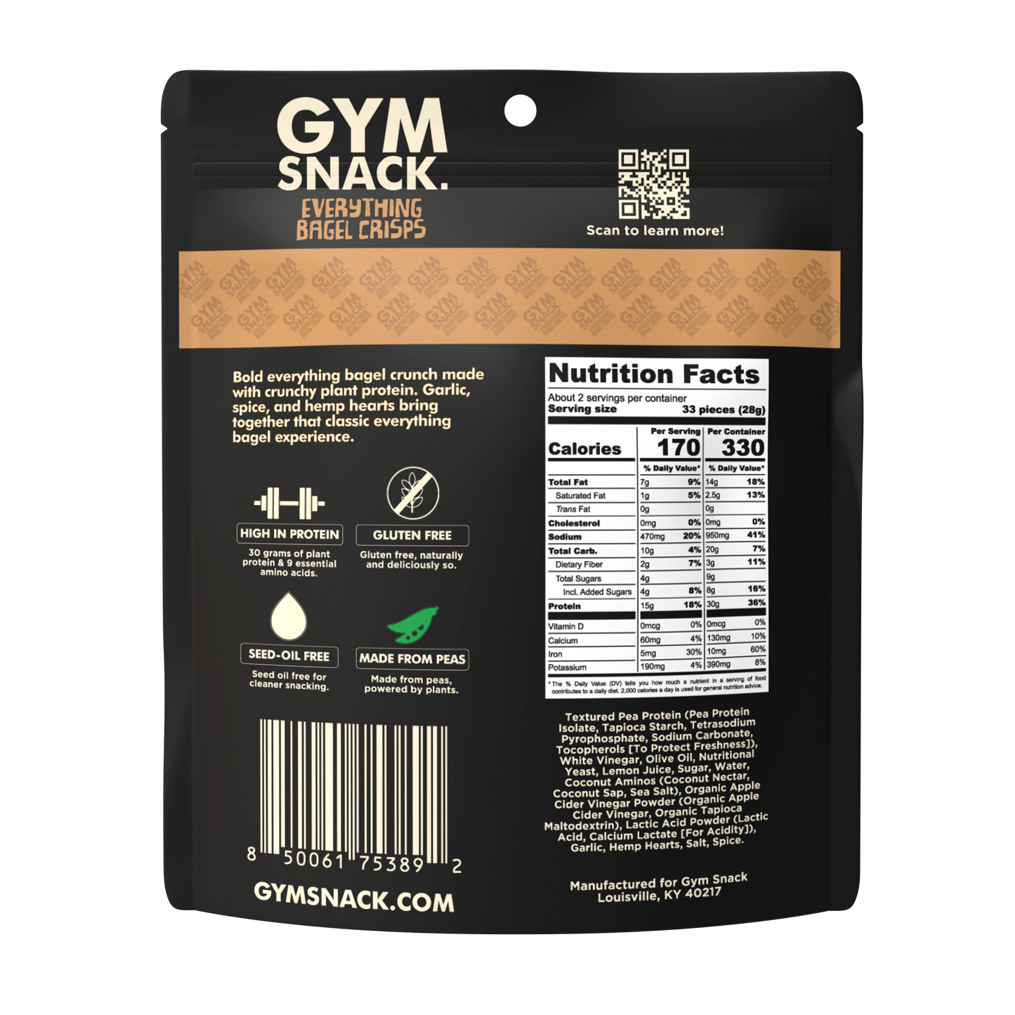 3-Pack Gym Snack Everything Bagel Crisps