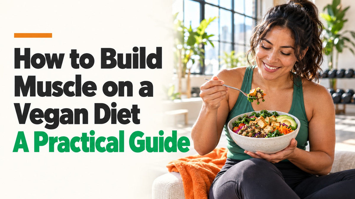 Athlete enjoying a plant-based meal in a bright training studio.