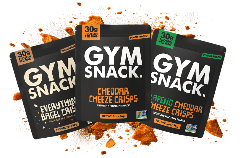 Gym Snack Everything Bagel, Cheddar, and Jalapeño Cheddar crisps