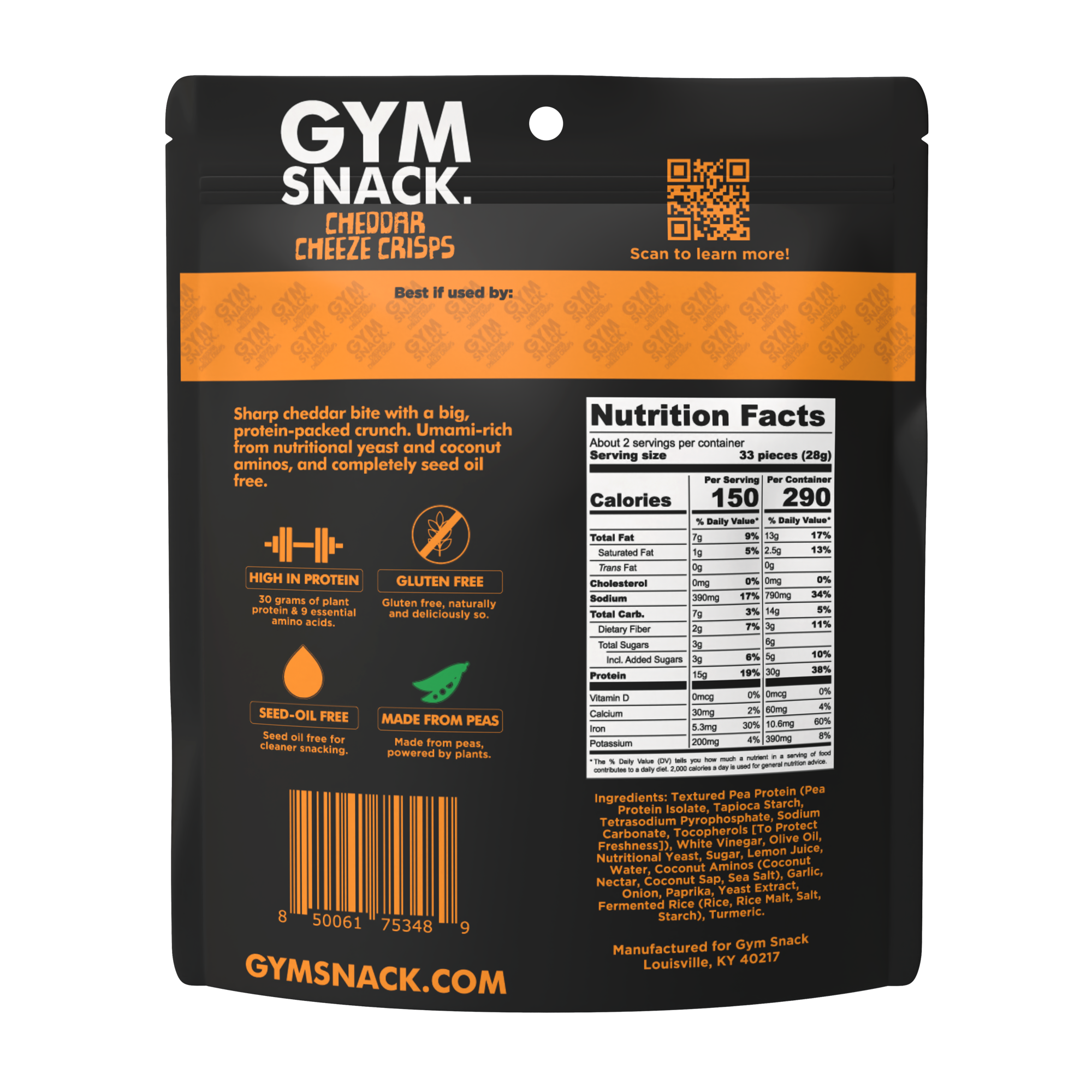 Gym Snack Cheddar Cheeze Crisps
