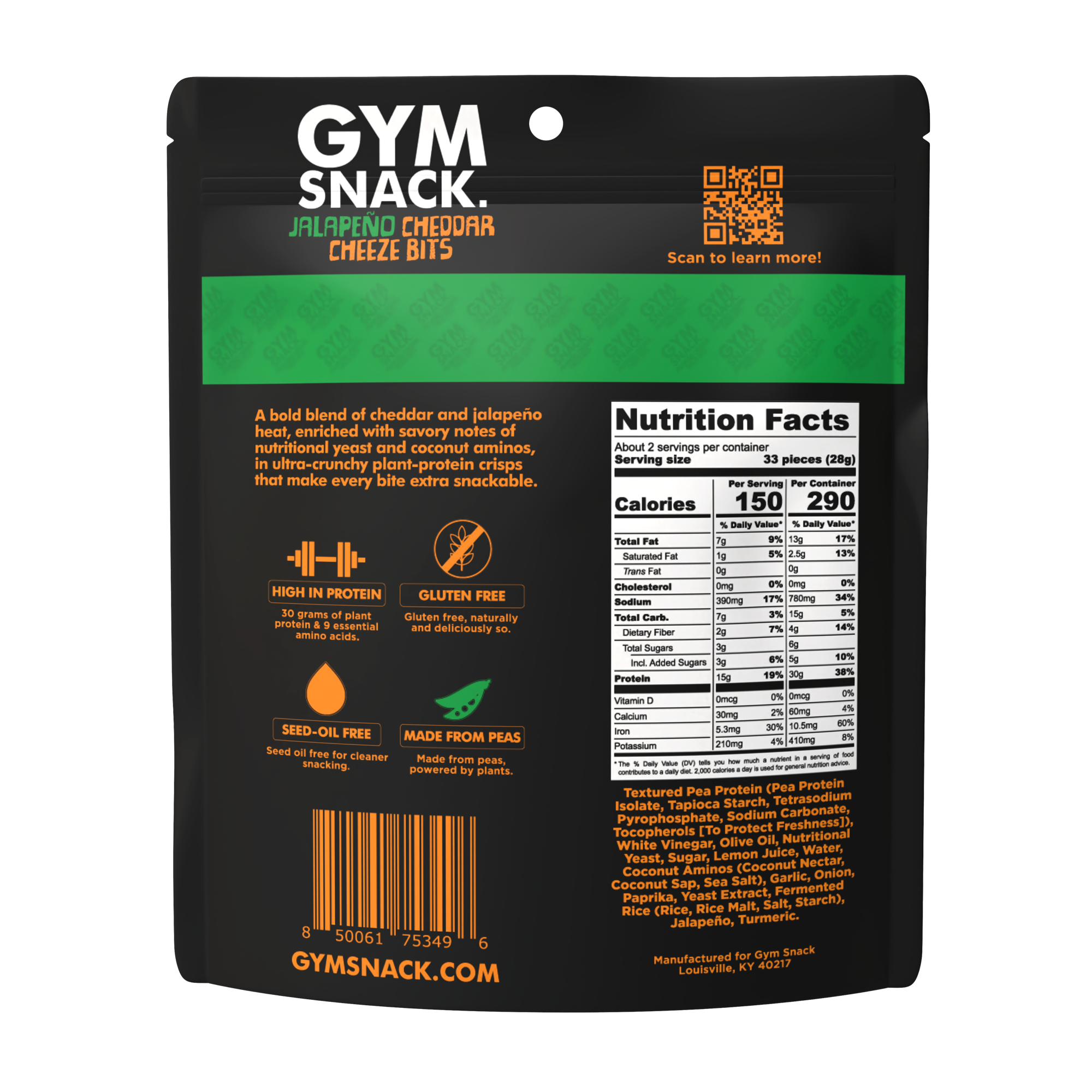 Gym Snack Jalapeño Cheddar Cheeze Crisps