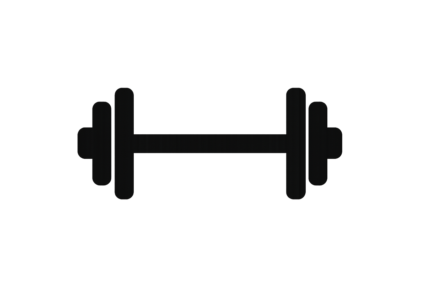 Black barbell Icon transparent backgrou