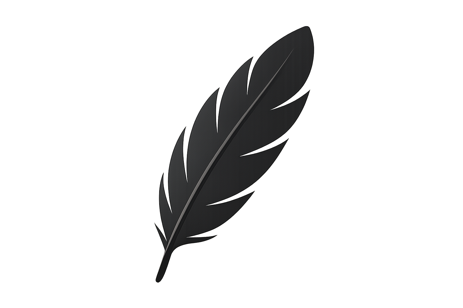 Black Feather (light, gentle) icon transparent back