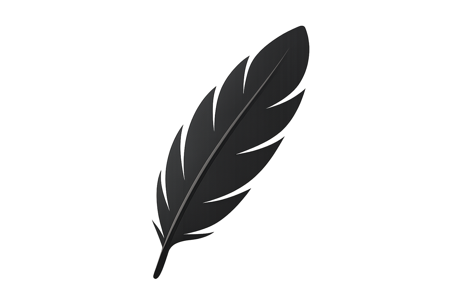 Black Feather (light, gentle) icon transparent back